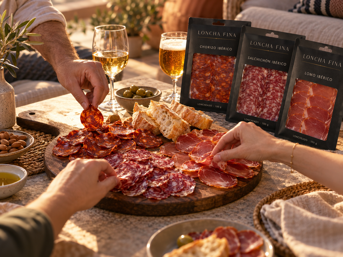 LonchaFina - Pack 12 Sobres de Embutidos Ibéricos · Chorizo, Salchichón y Lomo · 1,2 kg
