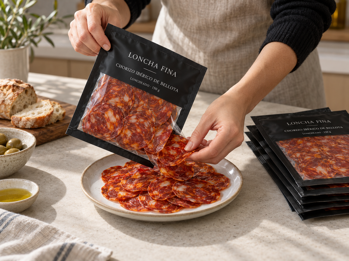 LonchaFina - Pack 12 Sobres de Chorizo Ibérico de Bellota · 1,8 kg
